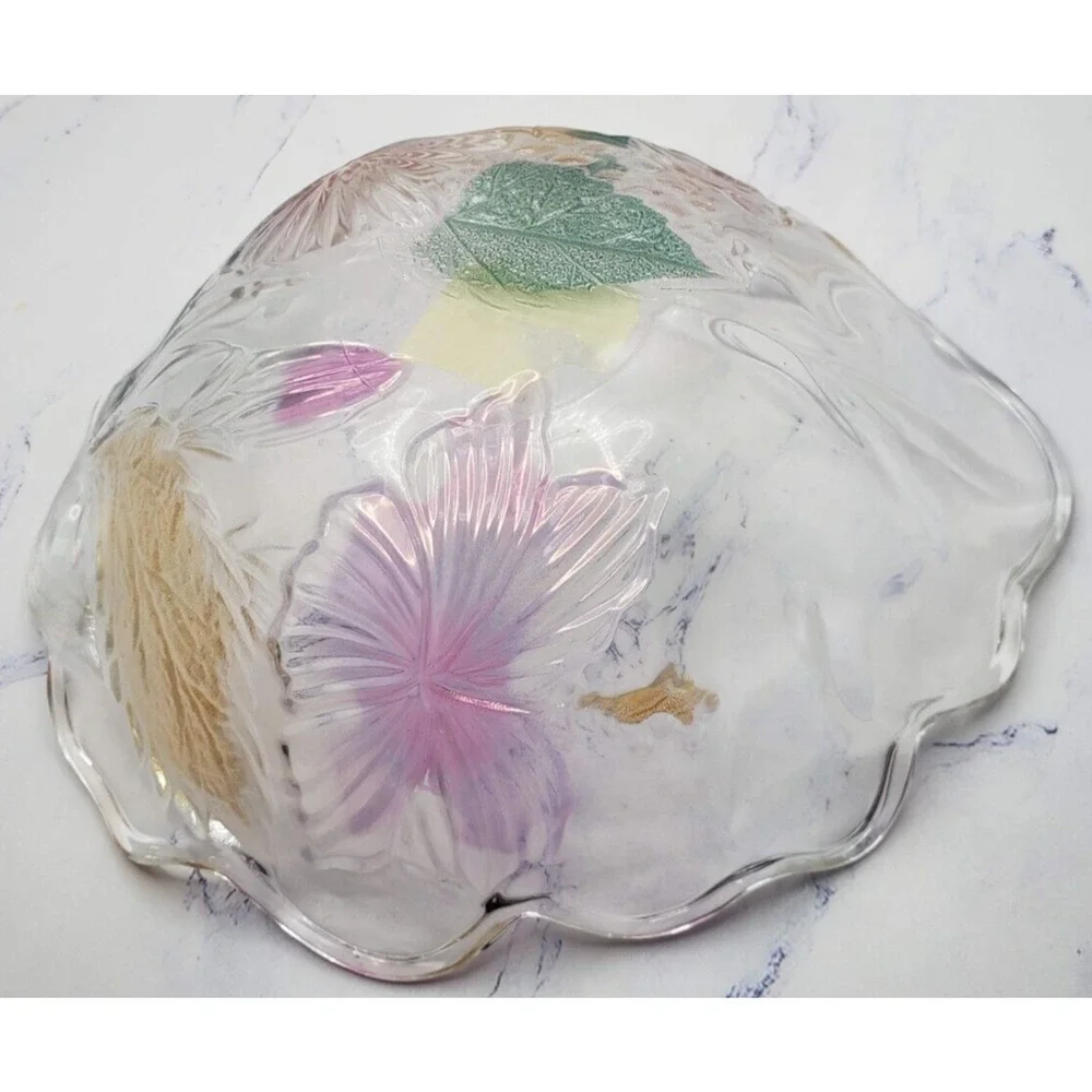 Mikasa Studio Nova Crystal Embossed Floral Pattern 8 Inch Serving Bowl